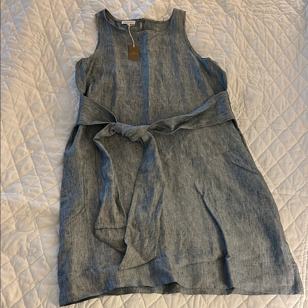 Sleeveless Denim Top with Belt